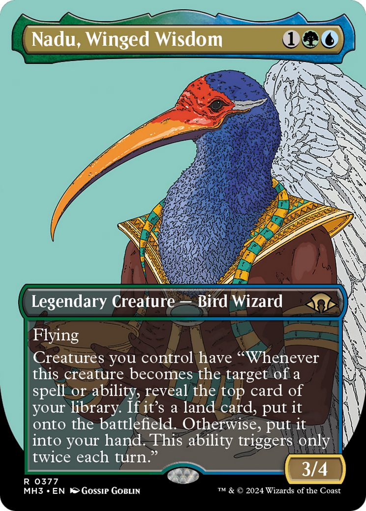 Nadu, Winged Wisdom (Borderless) [Modern Horizons 3] | Cracking-Singles