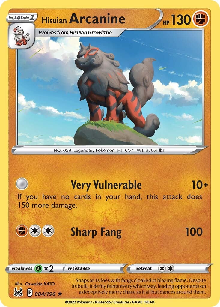 Hisuian Arcanine (084/196) (Theme Deck Exclusive) [Sword & Shield: Lost Origin] | Cracking-Singles