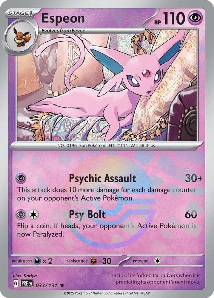 Espeon (033/131) (Poke Ball Pattern) [Scarlet & Violet: Prismatic Evolutions] | Cracking-Singles