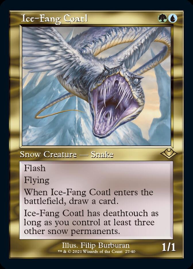 Ice-Fang Coatl (Retro Foil Etched) [Modern Horizons] | Cracking-Singles