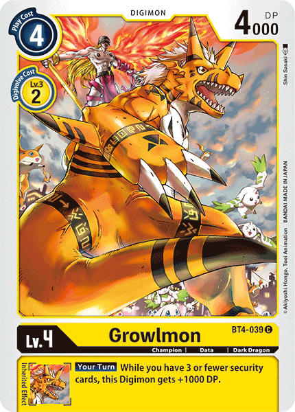 Growlmon [BT4-039] [Great Legend] | Cracking-Singles