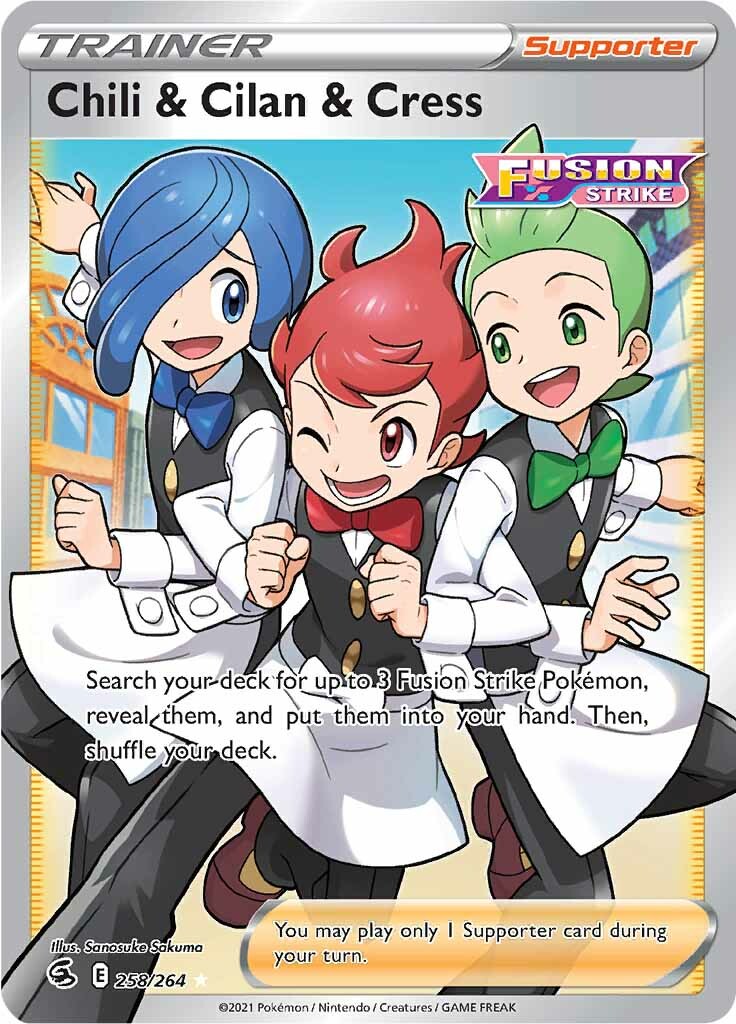 Chili & Cilan & Cress (258/264) [Sword & Shield: Fusion Strike] | Cracking-Singles