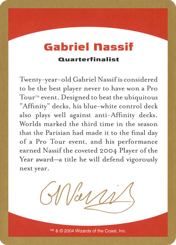 Gabriel Nassif Bio [World Championship Decks 2004] | Cracking-Singles