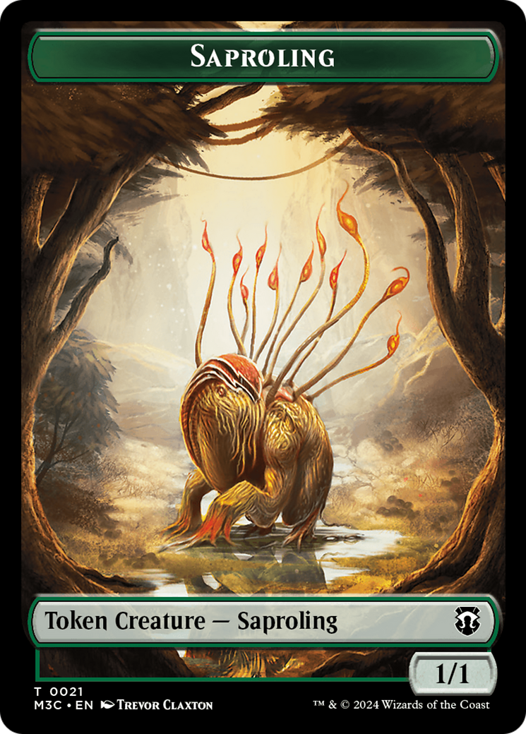 Tarmogoyf (Ripple Foil) // Saproling Double-Sided Token [Modern Horizons 3 Commander Tokens] | Cracking-Singles