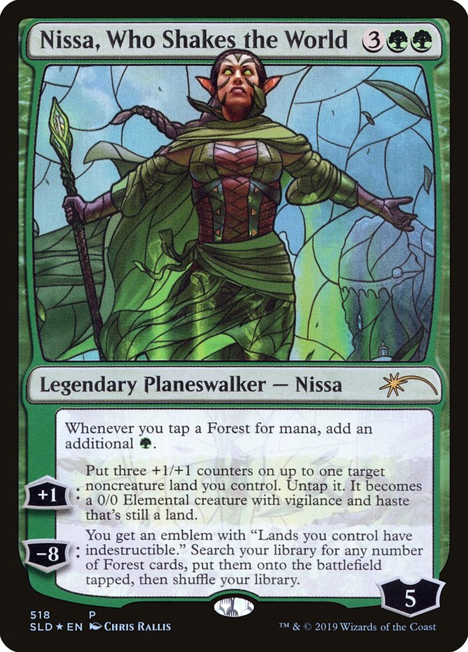 Nissa, Who Shakes the World (Stained Glass) [Secret Lair Drop Promos] | Cracking-Singles