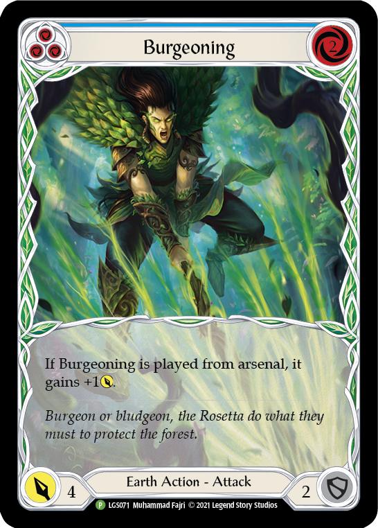 Burgeoning (Blue) [LGS071] (Promo)  Rainbow Foil | Cracking-Singles