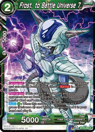 Frost, to Battle Universe 7 (BT16-065) [Realm of the Gods] | Cracking-Singles