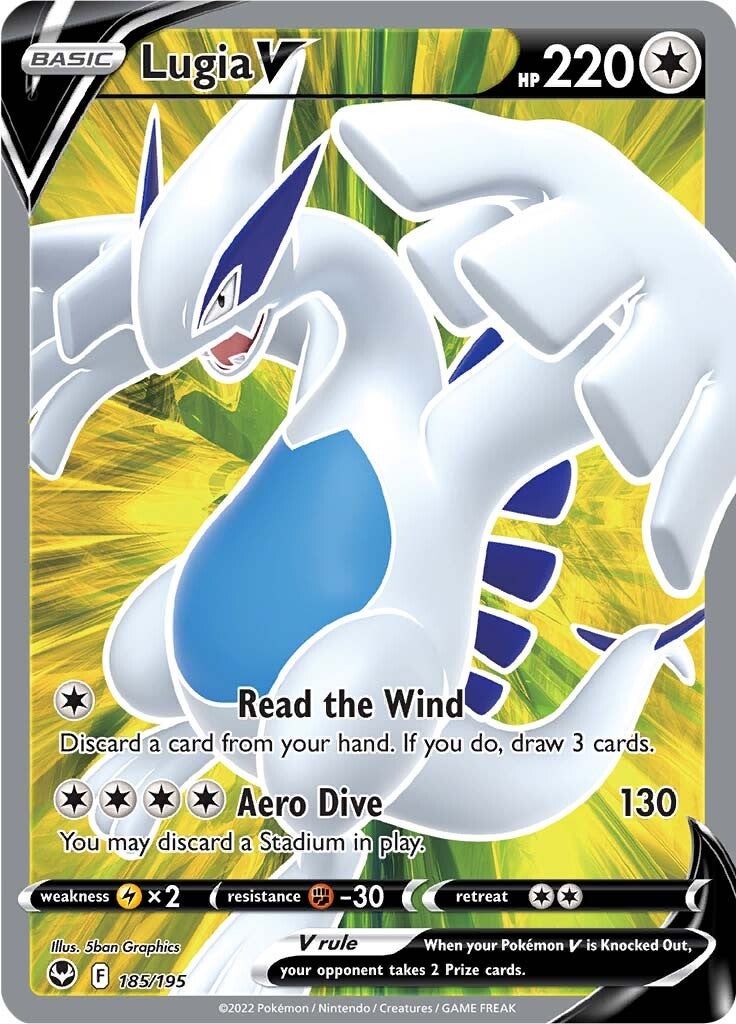 Lugia V (185/195) [Sword & Shield: Silver Tempest] | Cracking-Singles