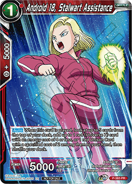 Android 18, Stalwart Assistance (Unison Warrior Series Boost Tournament Pack Vol. 7) (P-365) [Tournament Promotion Cards] | Cracking-Singles