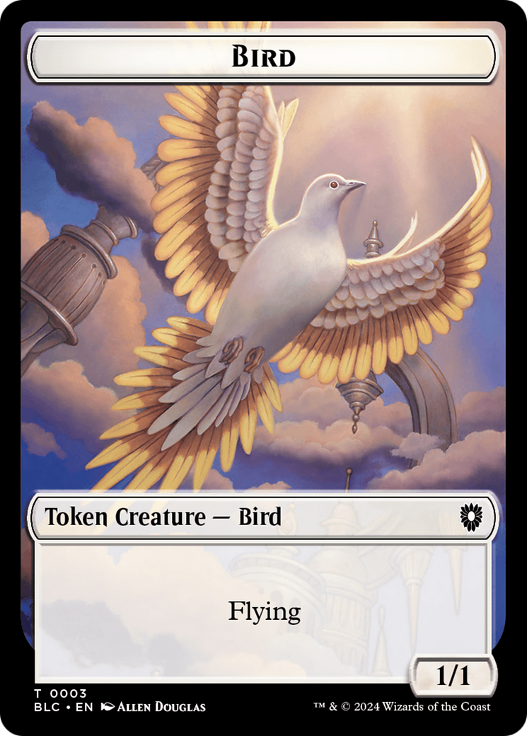 Storm Crow // Bird (003) Double-Sided Token [Bloomburrow Commander Tokens] | Cracking-Singles