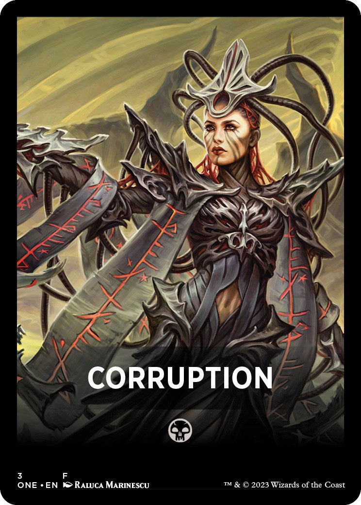 Corruption Theme Card [Phyrexia: All Will Be One Tokens] | Cracking-Singles