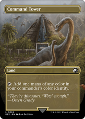 Command Tower // Commander Tower (Borderless) [Jurassic World Collection] | Cracking-Singles