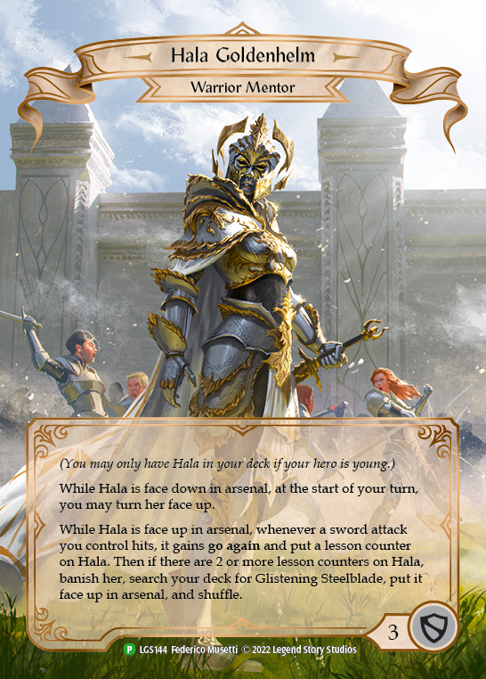 Hala Goldenhelm [LGS144] (Promo)  Rainbow Foil | Cracking-Singles