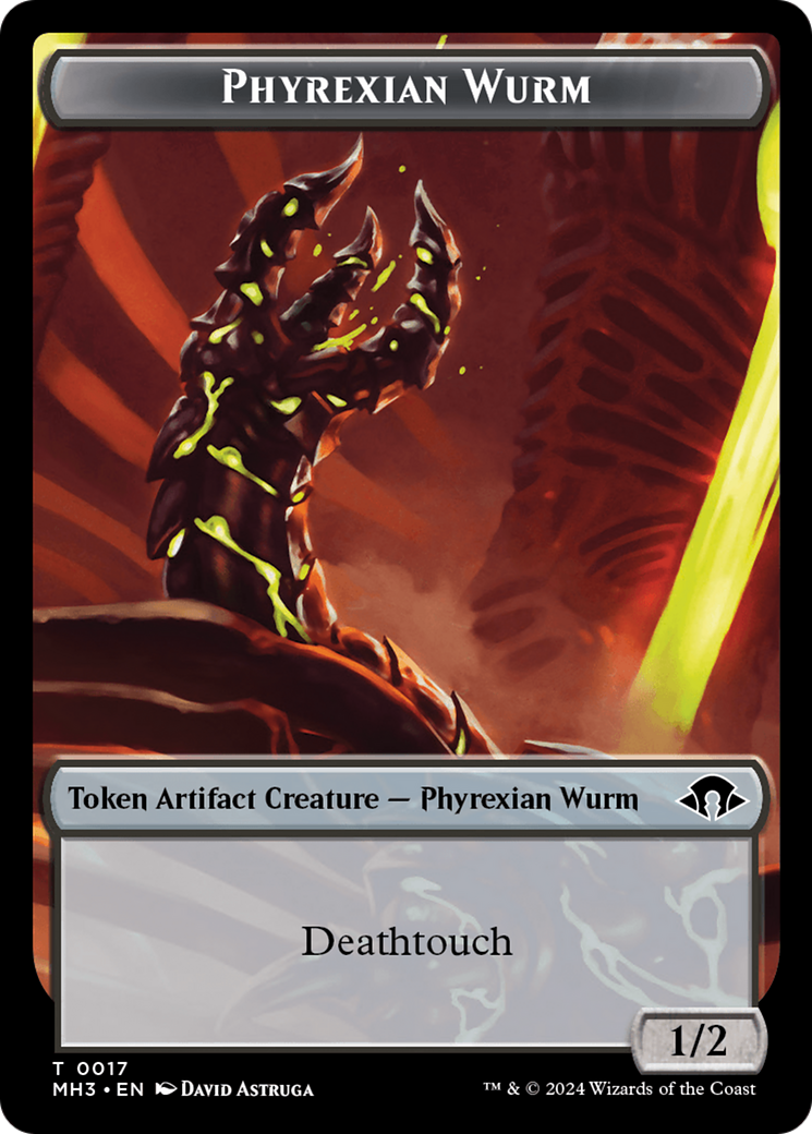 Phyrexian Wurm Token (0017) [Modern Horizons 3 Tokens] | Cracking-Singles