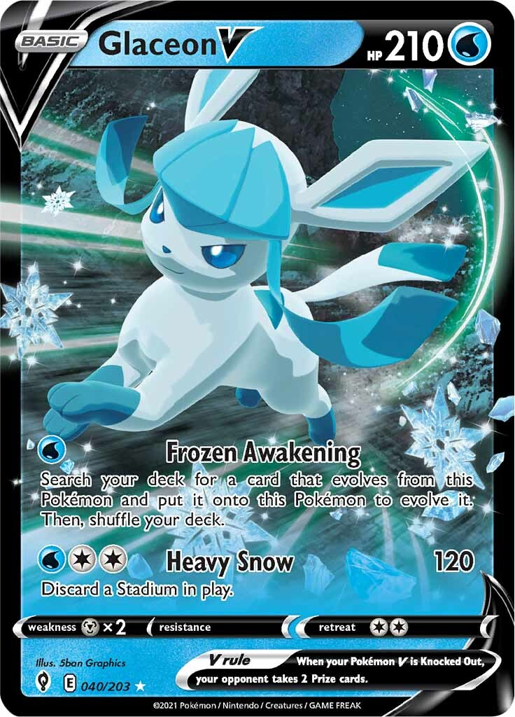 Glaceon V (040/203) [Sword & Shield: Evolving Skies] | Cracking-Singles