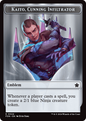 Emblem - Kaito, Cunning Infiltrator // Ninja Doubled-Sided Token [Foundations Tokens] | Cracking-Singles