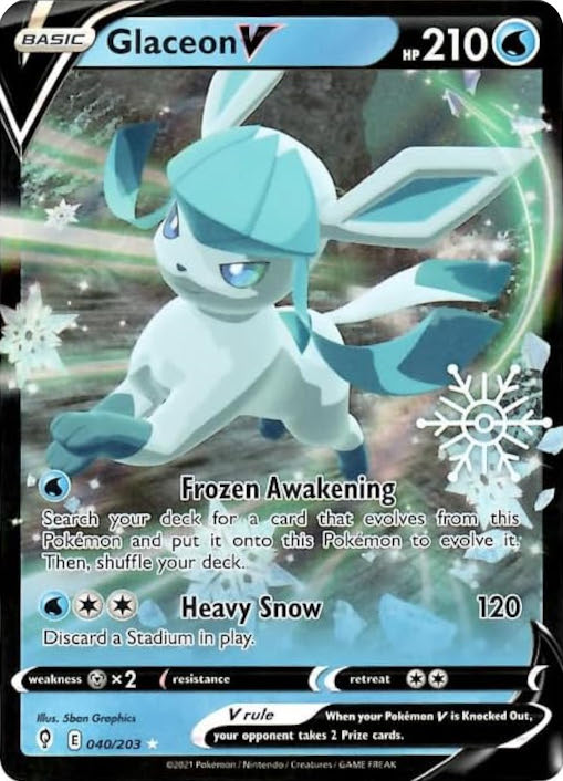 Glaceon V (040/203) (Holiday Calendar) [Sword & Shield: Evolving Skies] | Cracking-Singles