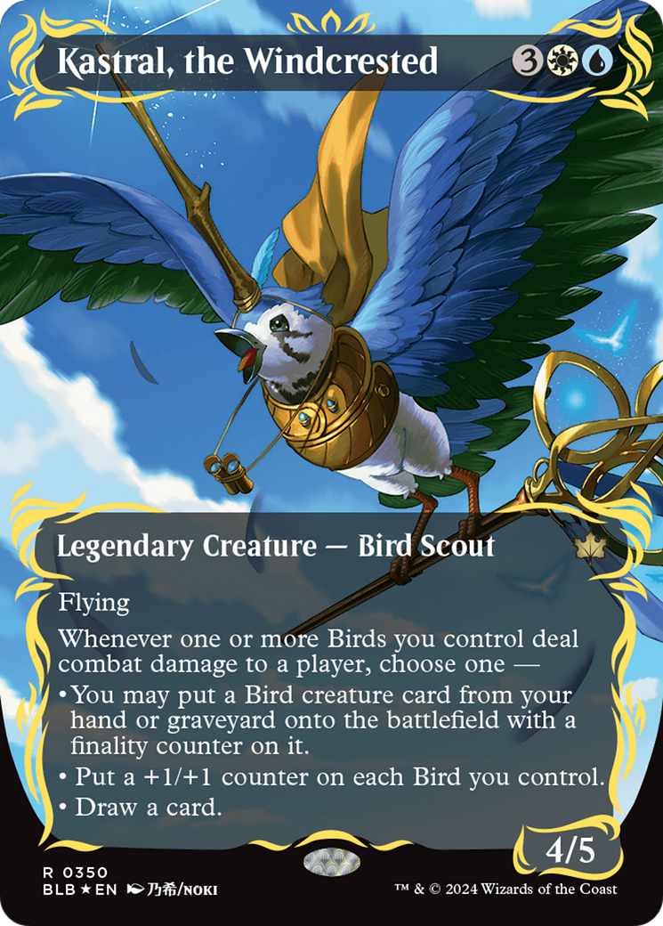 Kastral, the Windcrested (Borderless) (Raised Foil) [Bloomburrow] | Cracking-Singles