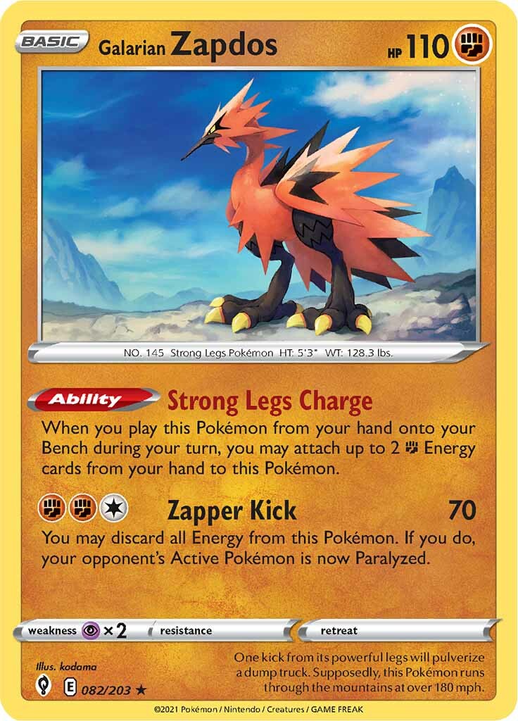 Galarian Zapdos (082/203) [Sword & Shield: Evolving Skies] | Cracking-Singles