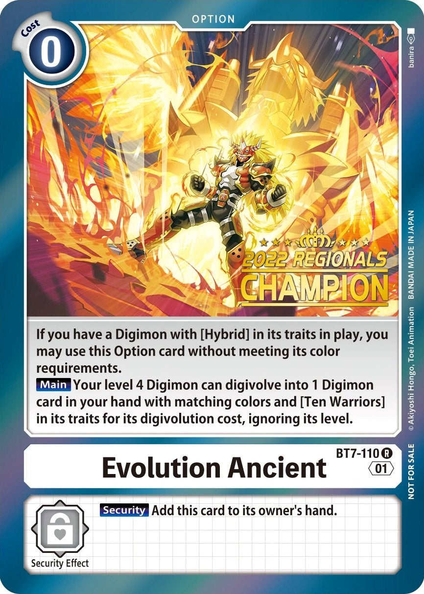 Evolution Ancient [BT7-110] (2022 Championship Offline Regional) (Online Champion) [Next Adventure Promos] | Cracking-Singles