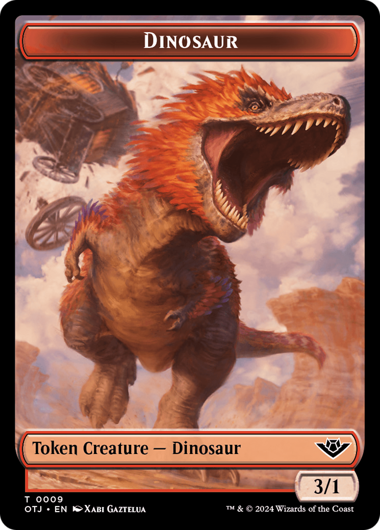 Treasure // Dinosaur Double-Sided Token [Outlaws of Thunder Junction Tokens] | Cracking-Singles