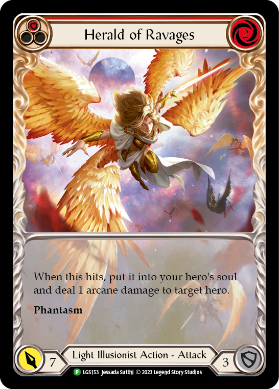 Herald of Ravages (Red) (Extended Art) [LGS153] (Promo)  Rainbow Foil | Cracking-Singles