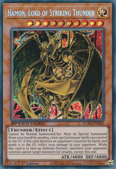 Hamon, Lord of Striking Thunder [SGX3-ENG02] Secret Rare | Cracking-Singles