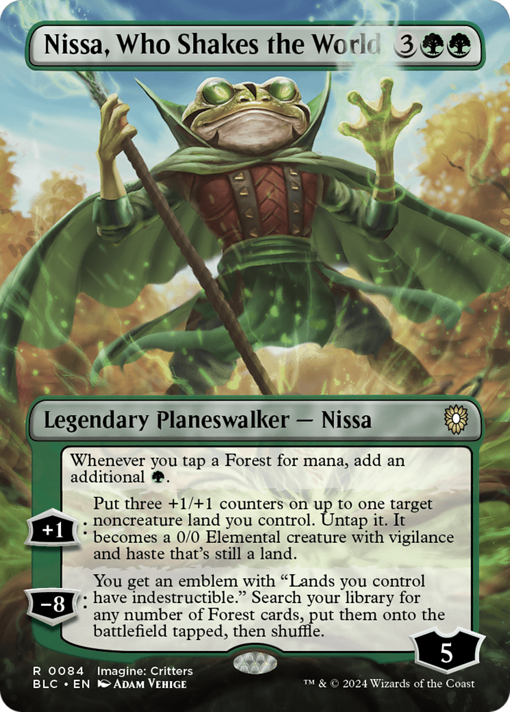 Nissa, Who Shakes the World (Borderless) [Bloomburrow Commander] | Cracking-Singles