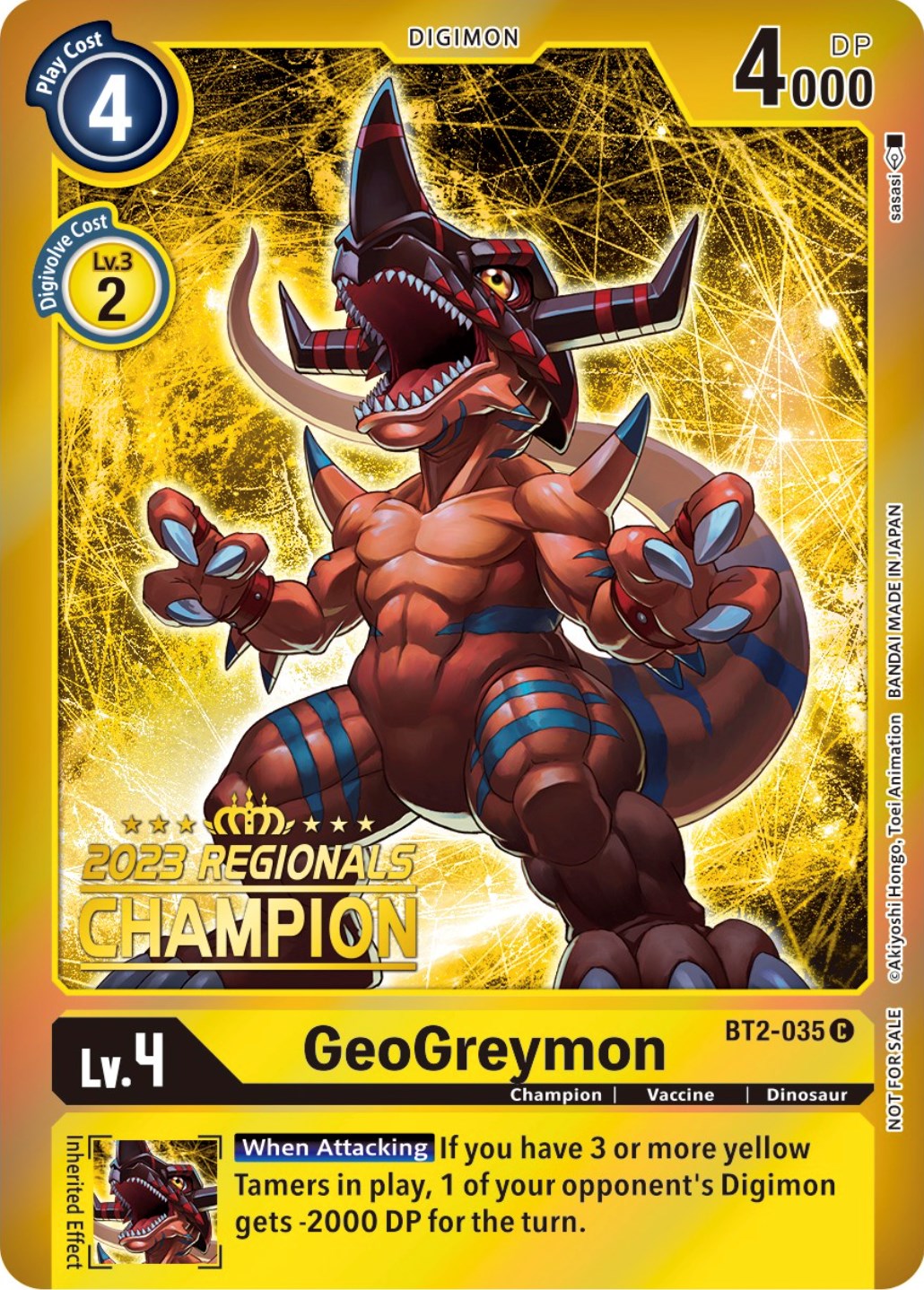 GeoGreymon [BT2-035] (2023 Regionals Champion) [Release Special Booster Promos] | Cracking-Singles