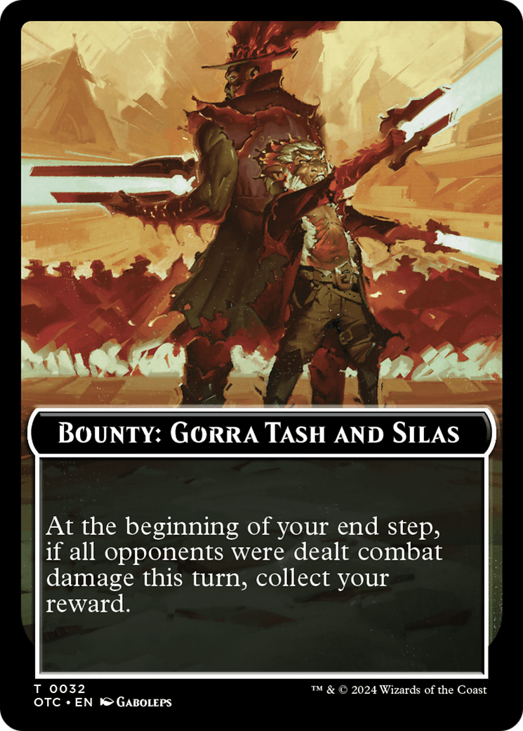 Bounty: Gorra Tash and Silas // Bounty Rules Double-Sided Token [Outlaws of Thunder Junction Commander Tokens] | Cracking-Singles