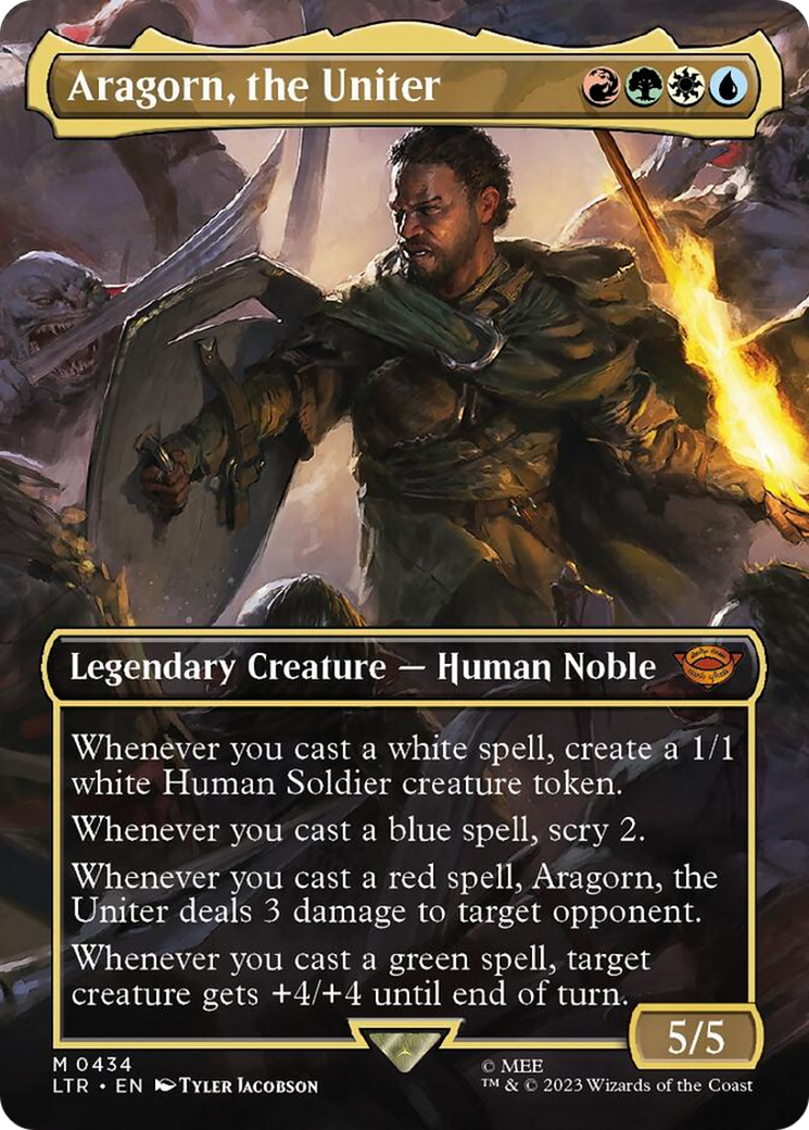 Aragorn, the Uniter (Borderless Alternate Art) [The Lord of the Rings: Tales of Middle-Earth] | Cracking-Singles