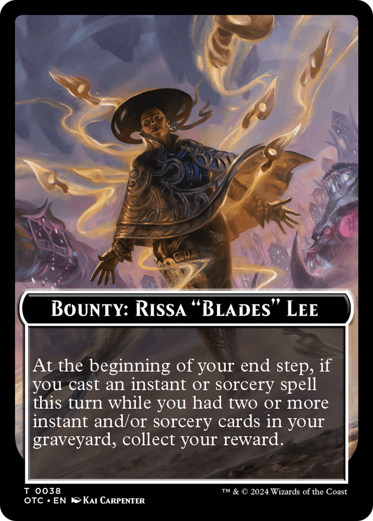 Bounty: Rissa "Blades" Lee // Bounty Rules Double-Sided Token [Outlaws of Thunder Junction Commander Tokens] | Cracking-Singles