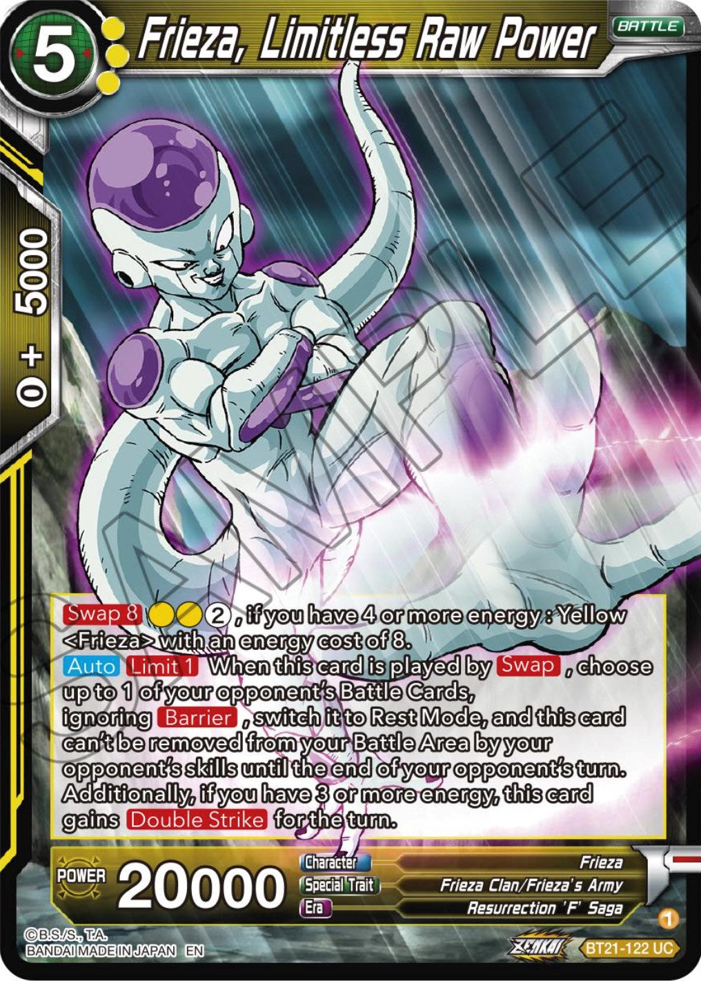 Frieza, Limitless Raw Power (BT21-122) [Wild Resurgence] | Cracking-Singles