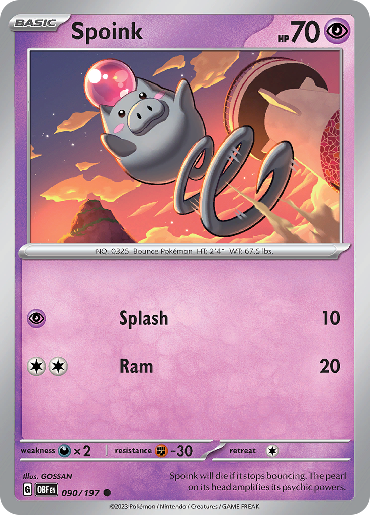 Spoink (090/197) [Scarlet & Violet: Obsidian Flames] | Cracking-Singles