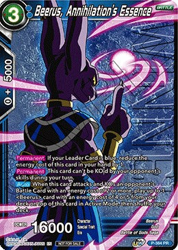 Beerus, Annihilation's Essence (Tournament Pack Vol. 8) (Winner) (P-384) [Tournament Promotion Cards] | Cracking-Singles