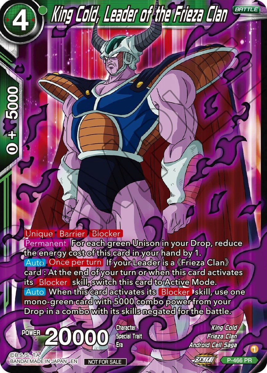 King Cold, Leader of the Frieza Clan (Z03 Dash Pack) (P-466) [Promotion Cards] | Cracking-Singles