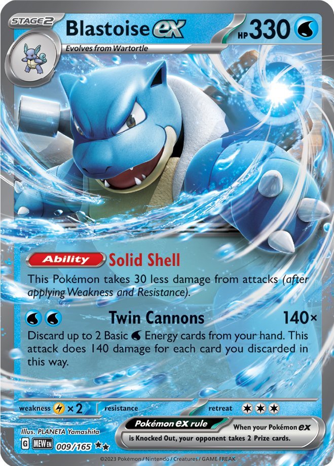 Blastoise ex (009/165) [Scarlet & Violet: 151] | Cracking-Singles