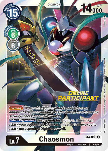 Chaosmon [BT4-090] (Online Participant) [Great Legend Promos] | Cracking-Singles