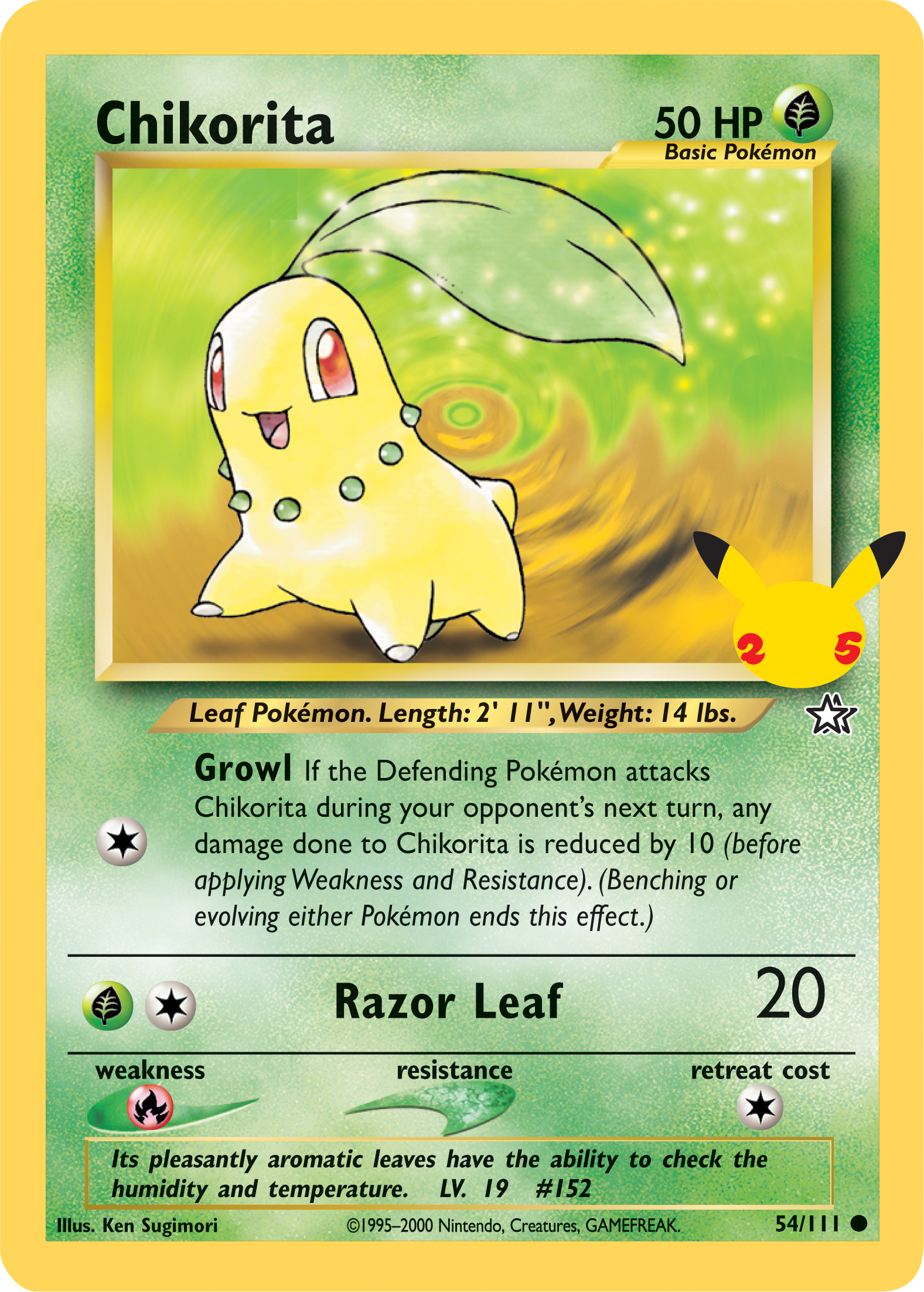 Chikorita (54/111) (Jumbo Card) [First Partner Pack] | Cracking-Singles