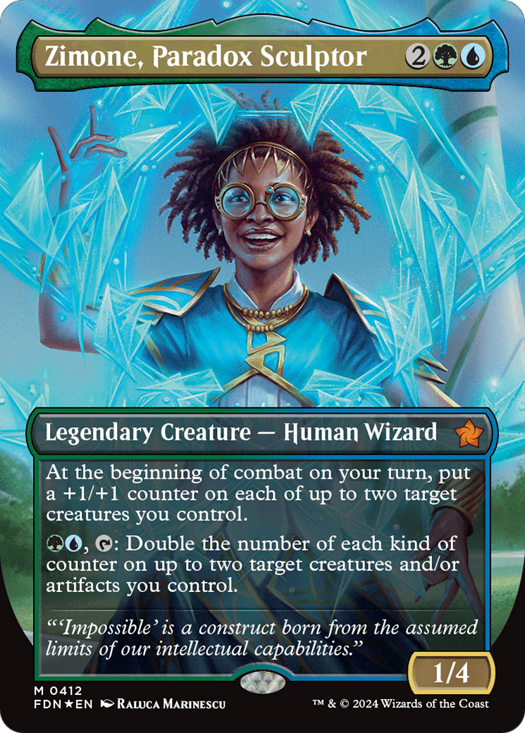 Zimone, Paradox Sculptor (Borderless) (Mana Foil) [Foundations] | Cracking-Singles