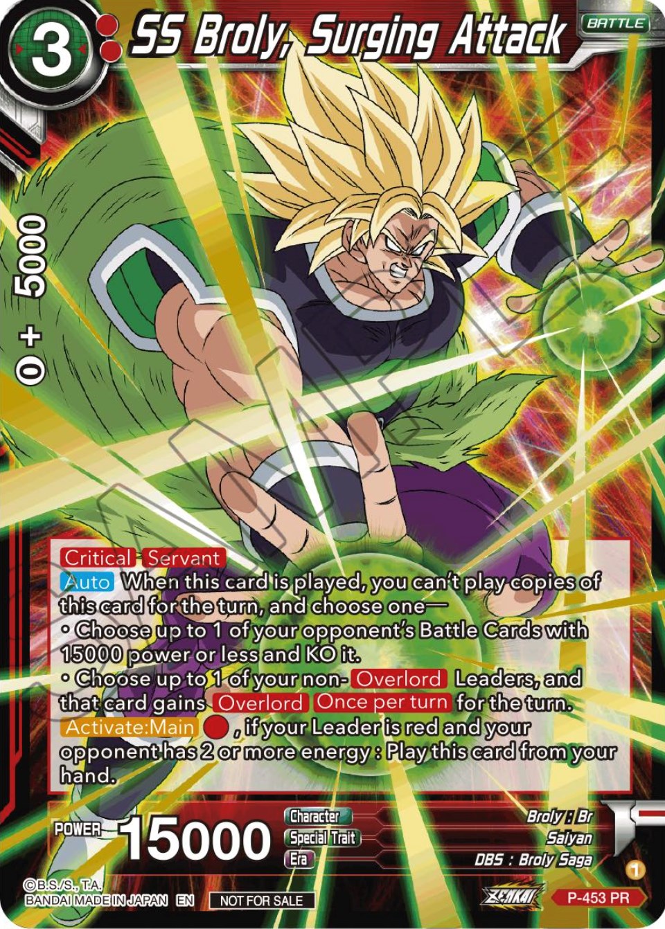 SS Broly, Surging Attack (Championship Selection Pack 2023 Vol.1) (Holo) (P-453) [Tournament Promotion Cards] | Cracking-Singles