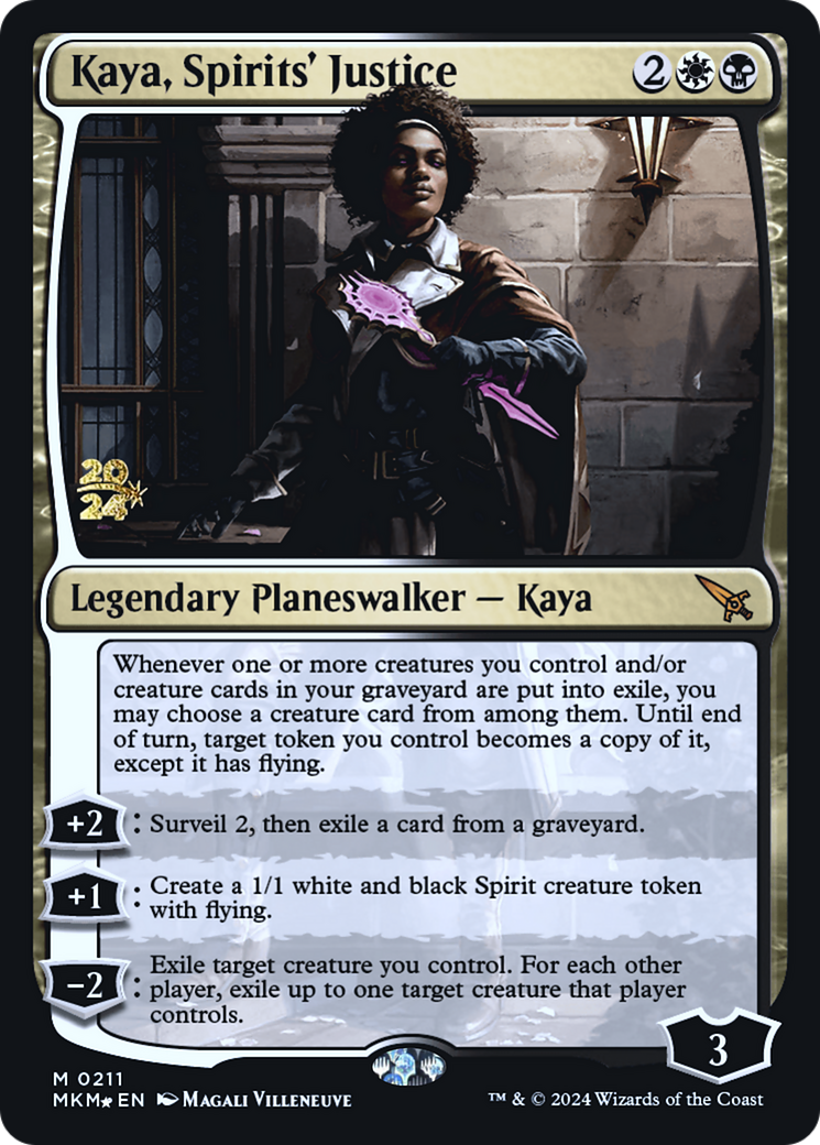 Kaya, Spirits' Justice [Murders at Karlov Manor Prerelease Promos] | Cracking-Singles