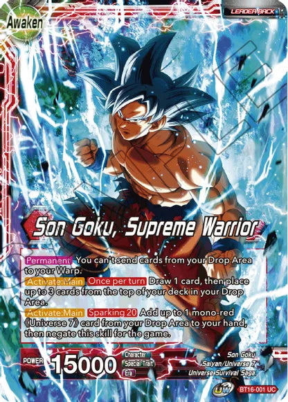 Son Goku // Son Goku, Supreme Warrior (BT16-001) [Realm of the Gods] | Cracking-Singles