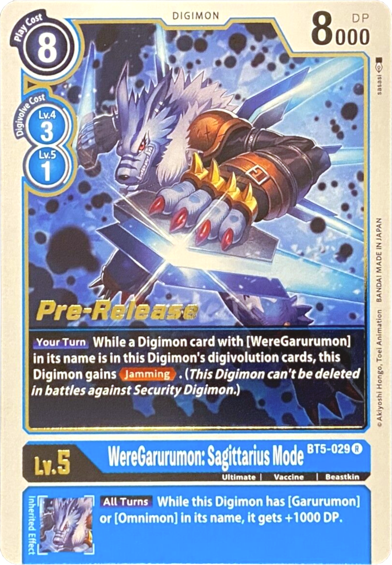 WereGarurumon: Sagittarius Mode [BT5-029] [Battle of Omni Pre-Release Promos] | Cracking-Singles