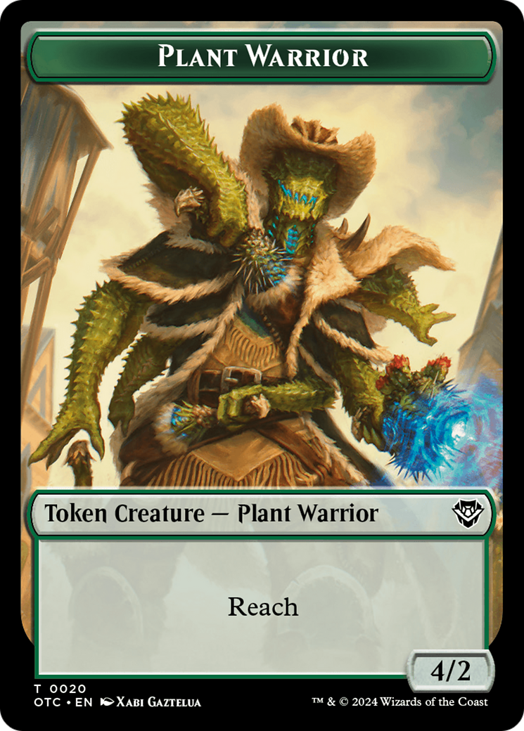 Plant Warrior // Treasure Double-Sided Token [Outlaws of Thunder Junction Commander Tokens] | Cracking-Singles