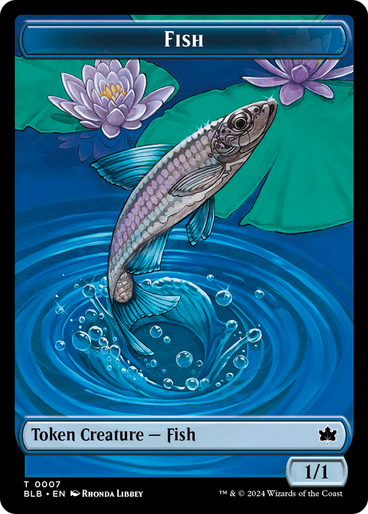 Fish // Warren Warleader Double-Sided Token [Bloomburrow Tokens] | Cracking-Singles