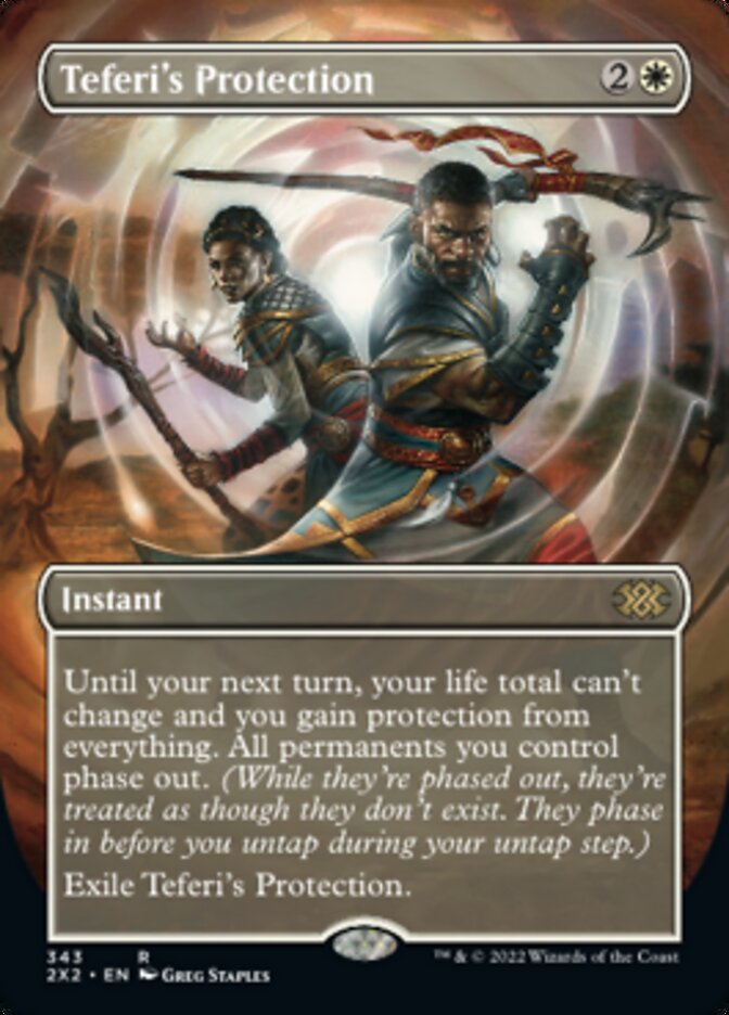 Teferi's Protection (Borderless Alternate Art) [Double Masters 2022] | Cracking-Singles