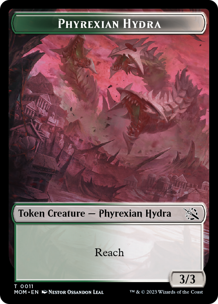 Warrior // Phyrexian Hydra (11) Double-Sided Token [March of the Machine Tokens] | Cracking-Singles