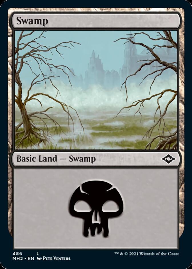 Swamp (486) (Foil Etched) [Modern Horizons 2] | Cracking-Singles