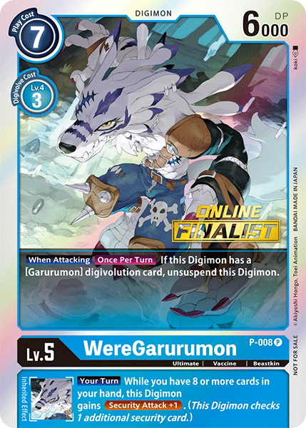 WereGarurumon [P-008] (Online Regional - Finalist) [Promotional Cards] | Cracking-Singles